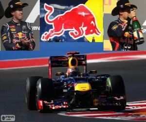 Puzzle Sebastian Vettel - Red Bull - 2012 Ηνωμένες Πολιτείες Grand Prix, 2º ταξινομούνται